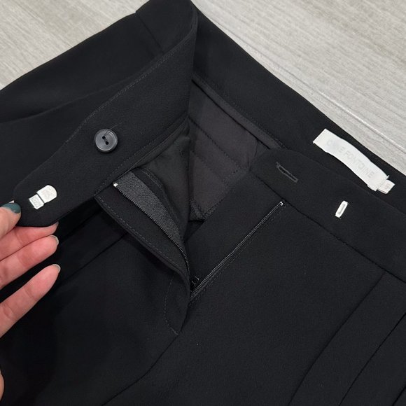 Anne Fontaine Sylvia Pleated Detail Mid-Rise Trouser Pants in Black Women’s Sz 8 - Picture 5 of 16